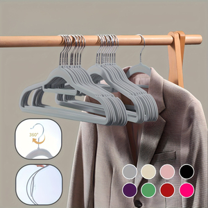 Perchas de Plástico PP Aterciopeladas para Ropa, Abrigos y Camisetas, de un Solo Nivel, Ecológicas, Antideslizantes, Diseño Flexible, Grosor de 5 mm, 44.5x22.9 cm, 50 Unidades - Product Image 4