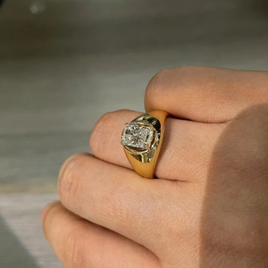 ג 'י 2ct d/v1 1 רדיינט צהוב 18k מעבדתית גידולת טבעת עבה יהלום עם יהלום cvd hpht - Product Image 5