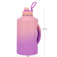 Botella termo portátil de gran capacidad de 74oz, botella de agua deportiva aislada al vacío con impresión degradada con asa