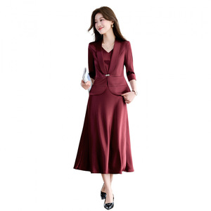 White Formal Suit Dress For Women V-neck Sheath Solid Color Blazer Career Wear Spring Autumn Professional Interview Outfit - Product Image 5