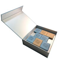 Emballage en papier personnalisé de haute qualité pour mariage boîte-cadeau magnétique de luxe couvercle carré de ruban bronzant mat étanche haut de gamme