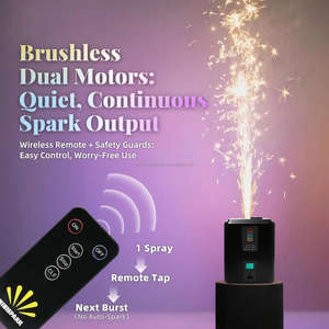 Mini Pirotecnica a <span class=keywords><strong>Scintilla</strong></span> Fredda Wireless DMX 512 da 350W con Telecomando per Effetti Speciali DJ e Matrimoni - Product Image 4