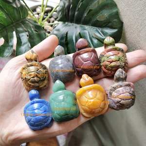 Piedra curativa Natural tallada, gema tallada, <span class=keywords><strong>Tortuga</strong></span> de cristal para decoración del hogar, 1,5 pulgadas - Product Image 6