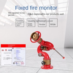 Canon à eau fixe DN20 en fonte rouge avec manomètre et commande manuelle pour les incendies de classe A et B - Product Image 2