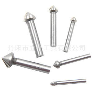 Three Blade Chamfering <b>Tool</b> <b>Set</b> 6pc High Speed Steel Woodworking Milling Cutter Countersink Drill Bit Kit With Case - Product Image 2