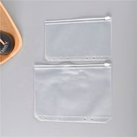 Feuille de pochette transparente en PVC personnalisée A5 A6 A7 avec 6 trous, pochette à fermeture éclair, insert pour classeur, pochette à feuilles mobiles