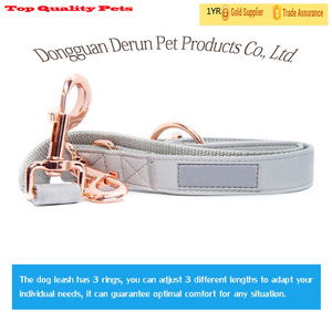 <span class=keywords><strong>Collar</strong></span> y Correa Ajustables para Perros de Alta Calidad, con Tacto Suave de Nailon y Hebilla Dorada Rosa - Product Image 3