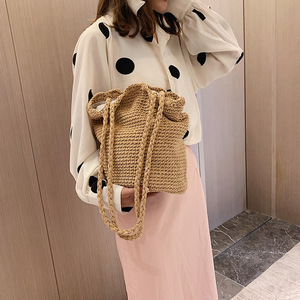 Bravo, señora de paja de macramé de algodón hecho a mano, bolso de patrón - Product Image 3