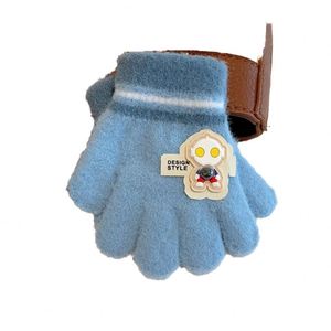 Guantes de Punto de Lana para Niños, Cálidos, Protección contra el Frío, Anticongelantes, para Ciclismo al Aire Libre, Escritura, Cinco Dedos - Product Image 1