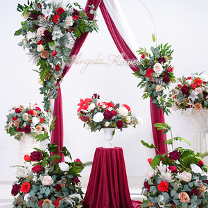 A866202 Christmas Series Red <strong>Vase</strong> <strong>Flower</strong> Ball Window Display Wedding Floral Arrangement Event Decor Supplies Photo Props - Product Image 2