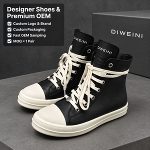 Zapatos de Diseño de Lujo para Hombre y Mujer, Zapatos para Caminar de Cuero Negro de Alta Calidad, Zapatillas Deportivas de Plataforma, Nuevas - Product Image 1
