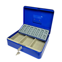 Double couche Euro Plate Coin Grids Coffres-forts en métal Key Collection Storage Banknote Money Box in Suit-Style