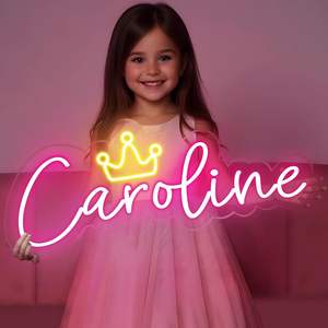Customizable Pink <b>LED</b> Neon <b>Lights</b> Personalized <b>Name</b> Wall Decor Bedroom Wedding Proposal Party Backdrop Kids Room 1-Year Warranty - Product Image 2