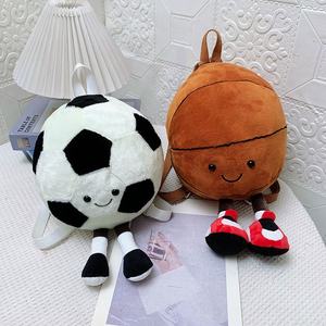 Souvenirs de football sur le thème de la Coupe du Monde personnalisés, articles de football populaires, sac à dos en peluche mignon en forme de ballon de football, sac de football - Product Image 2