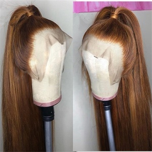 Glueless Castagna di Colore Marrone di Seta Dritto Coda di Cavallo <span class=keywords><strong>Parrucca</strong></span> di Remy Del Virgin Dei Capelli Umani di 360 <span class=keywords><strong>Parrucca</strong></span> Del Merletto - Product Image 5