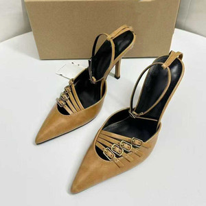 Chaussures à talons hauts pour femmes de qualité supérieure avec bout pointu, bride à boucle et bride de cheville, sandales classiques et sexy - Product Image 1