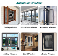 Ventana Corredera Vertical de Aluminio Moderna de Lujo, Insonorizada, con Doble Vidrio, Abatible Superior, para Baño