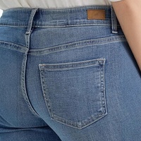 YUANBOFEI Jean Skinny Femme Taille Haute Bleu Délavé Coupe Ample Écologique Respirant Y2K Décontracté Quotidien