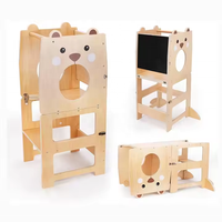 Torre de aprendizaje plegable de madera hecha a mano 2026 para niños pequeños, juego de mesa y silla, taburete de actividades sólido para sala de juegos para niños sentados