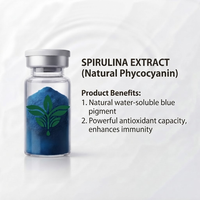 Extrait de spiruline Esurey, phycocyanine naturelle, poudre de spiruline bleue, pigment soluble dans l'eau pour les aliments et les boissons