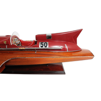 Modèle de bateau rapide hydroplanant Feraari de 85 cm - Bateau de course RC artisanal en cèdre, peint à la main, prêt à l'emploi, fabriqué au Vietnam, pour collectionneurs OMH