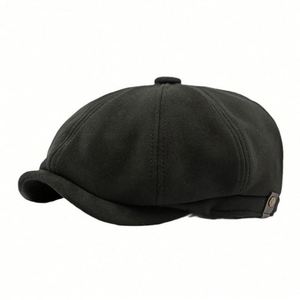 Autumn Winter Men Suede Newsboy <b>Hat</b> Vintage Painter Beret Cap Sports Casual 8 Panel Newsboy <b>Hat</b> - Product Image 4