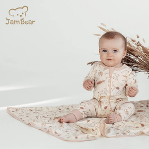 Mantas orgánicas de doble cara para bebés, manta de cama de bebé de punto personalizada, manta portabebés de bambú orgánico al por mayor - Product Image 4