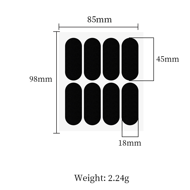 Tessuto Elastico Nero (8 Toppe) L