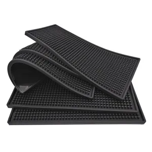 Atacado Personalizado Soft PVC Coffee Bar Runners Mat Silicone Rubber Bar Mats com logotipo da marca