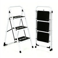 Échelle en acier pliable moderne à 3 marches, couleur personnalisée, large, antidérapante, avec verrou de sécurité, haute résistance, antirouille, portable, charge maximale 150 kg