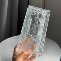 Briques de verre creuses transparentes JYG 50*100*200 en gros, effet veines de glace, pour salle de bain et blocs de construction décoratifs de haute qualité