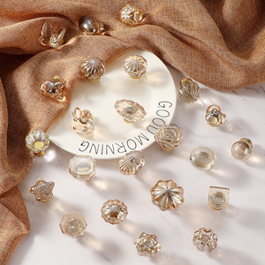 Poignée de meuble en cristal GQK, bouton décoratif transparent pour armoire, poignée de tiroir en forme de rose, quincaillerie de porte de placard - Product Image 2