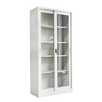 Armoire de rangement en métal à 2 portes coulissantes, armoire de classement de bureau commerciale
