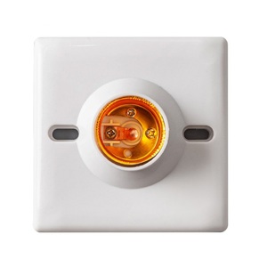 Điện phụ kiện <span class=keywords><strong>E27</strong></span> vít trần đèn cơ sở trắng nhựa tròn tường ánh sáng ổ cắm <span class=keywords><strong>LED</strong></span> chiếu sáng phù hợp nhựa giữ bóng đèn - Product Image 2