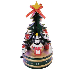 Christmas supplies wooden rotating musical bells creative gifts Christmas tree ornaments Christmas decoration wholesale