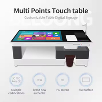Système Android Windows à écran tactile intelligent de table numérique interactive d'affichage à cristaux liquides d'intérieur libre pour le jeu de café de magasin de détail