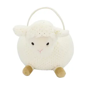 Hot Sell White Sheep Stuffed Plush Toys Lamb Plush Basket