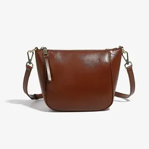 Genuine Leather Women's Bag 2024 New Advanced Sense Shoulder Small Pack Lightweight Dumpling Bag Leisure Crossbody Handbag