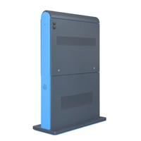 Layar Digital Signage Luar Ruangan 43 Inci, Tipe Lantai, IP65, Kaca Temper Metal, Layar Biru untuk Toko dan Pendidikan