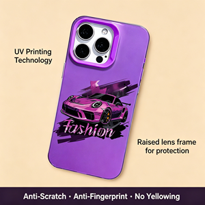 Custodia in TPU opaco alla moda con motivo auto sportiva <span class=keywords><strong>viola</strong></span> Cyberpunk, <span class=keywords><strong>cover</strong></span> antiurto per <span class=keywords><strong>iPhone</strong></span> 17 16 15 14 13 <span class=keywords><strong>Pro</strong></span> Max - Product Image 2