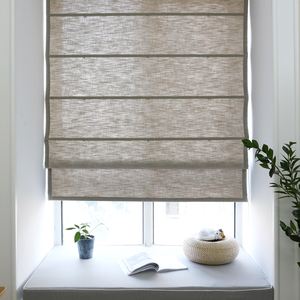 Innermor Solid Faux tenda di lino romano tenda Per soggiorno metà Blackout romano tende a rullo per finestra Della Cucina Su Misura - Product Image 2