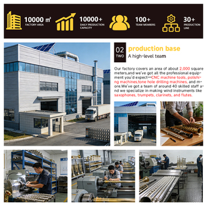 แซกโซโฟนอัลโต รุ่น HUAYUN ทำจากทองเหลืองขัดเงา ปุ่มสีดำมุก คาร์บอนแบล็ค ปรับได้ มั่นคง พร้อมเครื่องดนตรีประเภทลม - Product Image 3