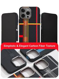 เคสโทรศัพท์กันกระแทกสุดหรู ลายคาร์บอนไฟเบอร์ พร้อมกรอบกล้องโลหะ สำหรับ <span class=keywords><strong>iPhone</strong></span> 17 16 15 14 Pro Max - Product Image 3