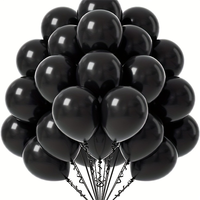 Ballons noirs de 12 pouces, 30 paquets de ballons de fête en latex noir adaptés à l'hélium, parfaits pour les anniversaires, les remises de diplômes, Halloween