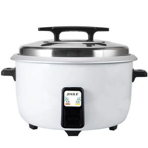 Olla arrocera comercial de 1200W, forma de tambor de acero inoxidable de 10L, accesorio azul blanco de 6L, taza medidora, olla interior eléctrica Manual - Product Image 1