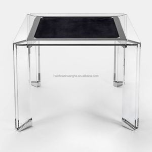 Mesa de Mahjong Cuadrada Transparente de Lujo para 4 Jugadores, 39 Pulgadas, Diseño Ecológico, Almacenamiento Moderno para Entretenimiento de Póker en la Sala de Estar - Product Image 2