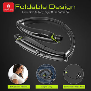 INMAS SX-991 Auriculares inalámbricos plegables con Bluetooth, auriculares estéreo Hifi con cancelación de ruido y micrófono - Product Image 4