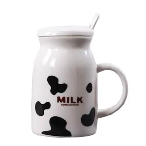 Cute ceramic smiling cow zoo funny breakfast milk cup hot chocolate cup and water mug