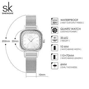 कस्टम महिला स्टेनलेस स्टील व्यवसाय लक्जरी क्वार्ट्ज घड़ी आयत केस क्रिस्टल मोइससानाइट फैशन उपहार - Product Image 2