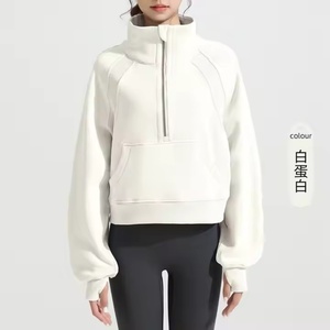Sweat-shirt à capuche surdimensionné pour femme, col montant, doublé, en molleton et polaire, avec broderie et impression de logo personnalisés, haute qualité - Product Image 2